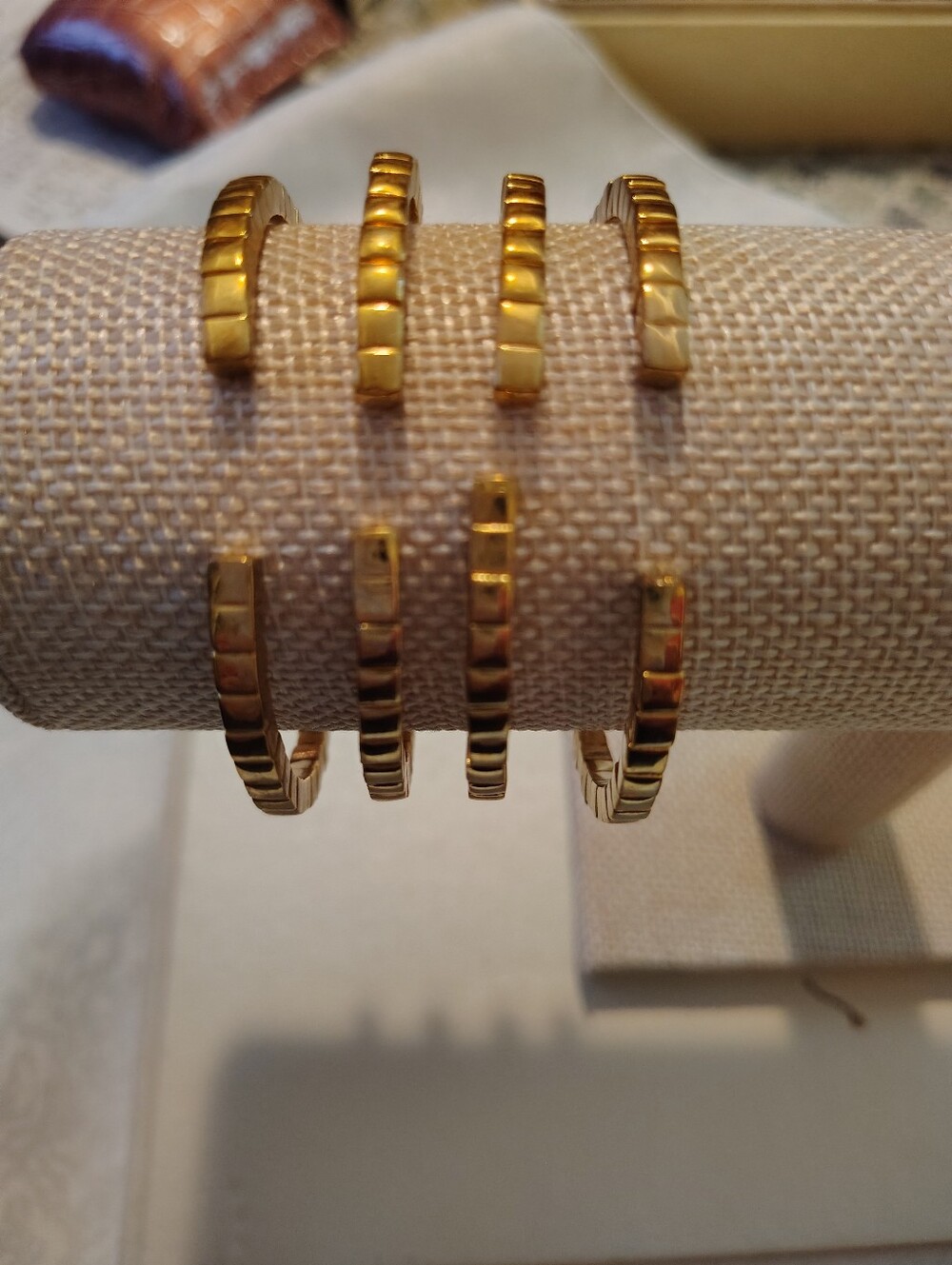 Joan Rivers Four Gold-Tone Multi-Color Crystal Bangle Cuff Bracelets - Picture 2 of 4